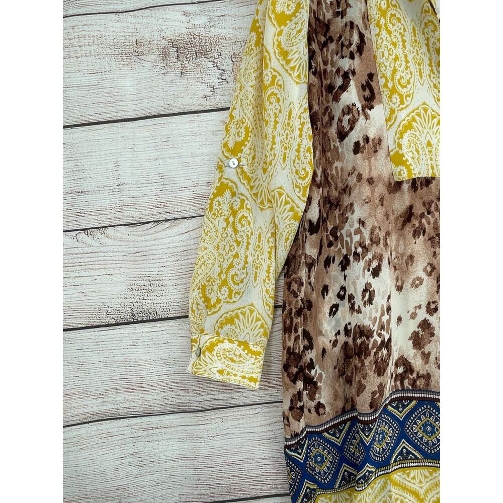 Fig & Flower Boho Print Slip Lined Button Down Sh… - image 6